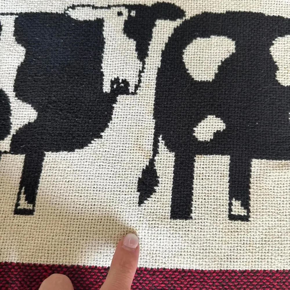 Vintage Cottagecore Cow Dairy Tapestry Throw Blanket